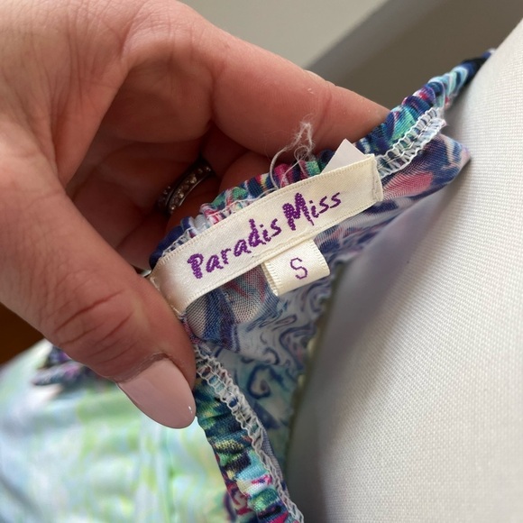 Paradis Miss Green and Blue Halter Sundress Maxi - Picture 4 of 4